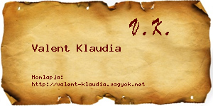 Valent Klaudia névjegykártya